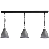 Masterlight Eetkamerlamp Industria 3x27 3-lichts zwart met betongrijs