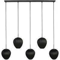 Steinhauer HaloSwap 4287ZW – Zwarte langwerpige hanglamp met stijlvolle, lichtdoorlatende kappen