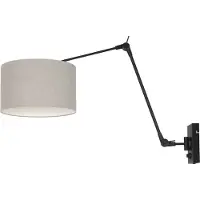 Steinhauer Wand Leeslamp Prestige Chic zwart met 30cm taupe lampenkap