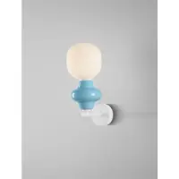 Lyora Wandlamp Clio blauw keramiek met wit glas