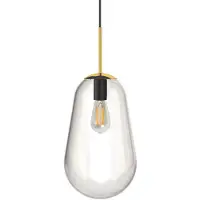 Nowodvorski Lighting Glazen hanglamp Pear Medium Ø 22cm goud met helder glas