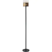 Highlight Vloerlamp Salerno Zwart Met Goud Glas