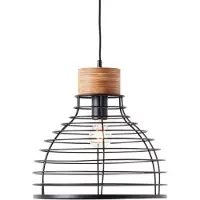 Brilliant 99559/76 Avia Pendel Zwart/Hout - 1 x E27