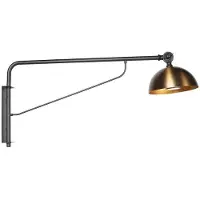 Steinhauer Zwart met bronzen wandlamp Pintino 4126ZW GU10 fitting