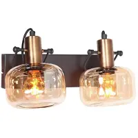 Steinhauer Dubbele wandlamp Glaslic amber glas