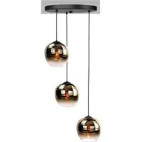 Highlight Hanglamp Fantasy 3 Lichts Zwart Met Bruin Glas