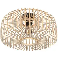 Steinhauer Naturelkleurige plafondlamp Bloeba 4146ZW met bamboe kap Ø40cm