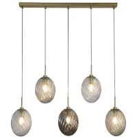 Searchlight 5-lichts hanglamp Whirl gekleurd glas