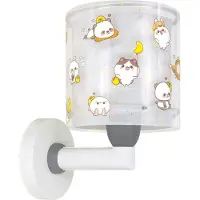 DALBER Kinder wandlamp Kawaii Friends grijs glow in the dark
