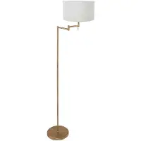 Mexlite Vloerlamp Bella brons met witte kap