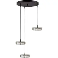 Masterlight 3-lichts hanglamp Imperia Ø 35cm zwart met nikkel