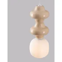Lyora Hanglamp Clio M geel keramiek met wit glas