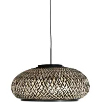 Steinhauer Hanglamp Sparkled Light 4476ZW – gevlochten bamboe in zwart en naturel