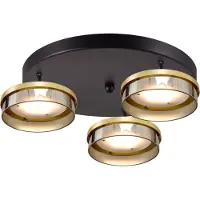 Masterlight Plafondlamp Imperia 3-lichts zwart met goud