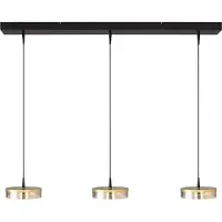 Masterlight 3-lichts hanglamp Imperia 100cm zwart met goud