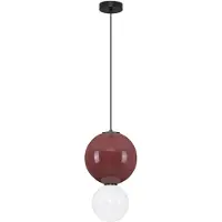 Nova Luce Hanglamp Noesis Ø 25cm bordeaux rood met wit