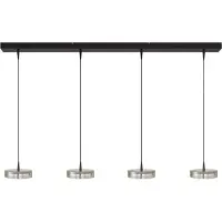 Masterlight 4-lichts hanglamp Imperia 130cm zwart met nikkel
