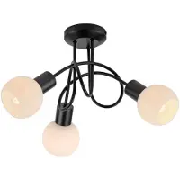 JUST LIGHT Zwarte Plafondlamp Loki 3 Lichts Krul