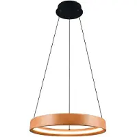 TRIO LYNWOOD - Hanglamp - Houtkleurig - incl. 1x SMD 28 W - Dimbaar met schakelaar - Plafondbevestiging - Geheugenfunctie - In hoogte verstelbaar - FSC-certificaat