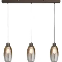 Masterlight Glazen hanglamp Olive 3x Ø 15cm - cacao
