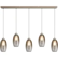 Masterlight Glazen hanglamp Olive 5x Ø 15cm - zand