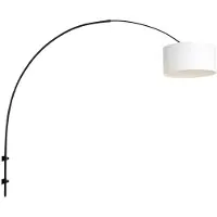 Steinhauer Wandlamp Sparkled Light 1481ZW+K1068QS Zwart-Wit Linnen