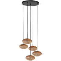 Steinhauer Hanglamp HaloSwap 5-lichts amber glas