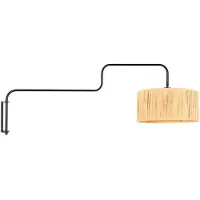 Steinhauer Wandlamp Bloeba zwart met strokleurige kap