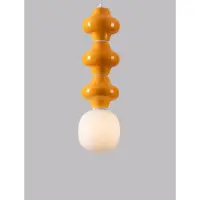 Nova Luce Hanglamp Clio L oranje keramiek met wit glas