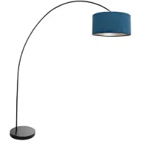 Steinhauer Booglamp Solva zwart met blauwe kap
