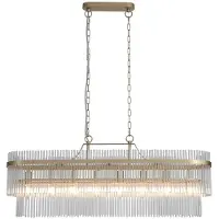 Searchlight Hanglamp Lara goud met helder glas ovaal