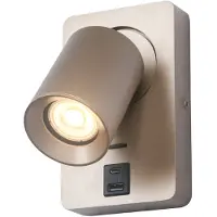 Artdelight Bedlampje Megano USB champagne met USB-A en USB-C