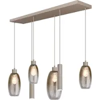 Masterlight Glazen hanglamp Olive 4x glas - 2x Run - zand