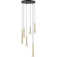Masterlight Led hanglamp Fabro 6-lichts - mat goud