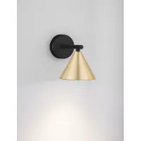 Lyora Wandlamp Conico enkel zwart met goud