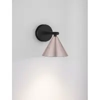 Lyora Wandlamp Conico enkel zwart met koffiebruin