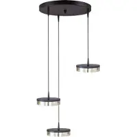 Masterlight 3-lichts hanglamp Imperia Ø 35cm zwart nikkel