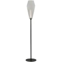 Masterlight Zwarte vloerlamp Diamond 190cm met helder glas