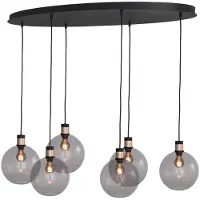 Masterlight Hanglamp Lazise 2 6x Ø 20cm goud met zwart