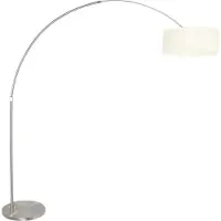 Steinhauer Arc lamp Gramineus 50 Rvs met witte lampenkap