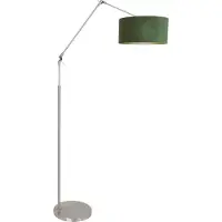 Steinhauer Vloer Leeslamp Prestige Chic RVS met 40cm groen velourse kap