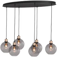 Masterlight Hanglamp ovaal Lazise Oval 6x Ø 20cm goud