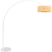 Steinhauer Witte vloerlamp / booglamp Sparkled Light 3785W met naturel gras kap