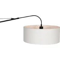 Steinhauer Wandlamp elegenant classy 9321 zwart kap wit linnen grof