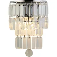 Searchlight Wandlamp kristal Empire, dimbaar, helder / transparant, Badkamer, Glas, Wandlamp