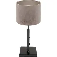 Steinhauer Tafellamp stang kort zwart met Taupe velours kap
