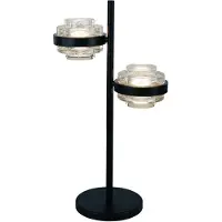 Highlight Tafellamp Dynasty zwart 2-lichts helder glas