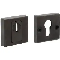 Olivari | Veiligheidsrozet | Massief | Vierkant | Antraciet mat titaan PVD | Gunmetal