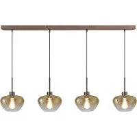 Masterlight 4-lichts hanglamp Genua bruin met goud glas Ø 24cm