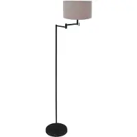 Mexlite Vloerlamp Bella zwart met grijze kap